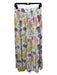 Aura Size S White & Multi Linen Blend Floral Elastic Waist Maxi Skirt White & Multi / S