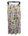 Aura Size S White & Multi Linen Blend Floral Elastic Waist Maxi Skirt White & Multi / S