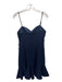 Trina Turk Size 6 Navy Polyester Spaghetti Strap Ruffle Hem Keyhole Dress Navy / 6