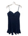 Trina Turk Size 6 Navy Polyester Spaghetti Strap Ruffle Hem Keyhole Dress Navy / 6