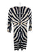 Roberto Cavalli Size 40 Black White Brown Polyamide Animal Print V Neck Dress Black White Brown / 40