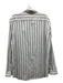 Theory NWT Size L White & Gray Cotton Blend Stripe Button Down Long Sleeve Shirt L