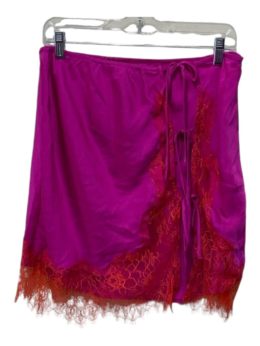 Intimately Free People Size L Fuschia & orange Polyester Tie Waist Skirt Fuschia & orange / L