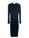 Samantha Eng. Size 4 Black Modal Blend Mock Neck Long Sleeve Sheath Midi Dress Black / 4