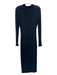 Samantha Eng. Size 4 Black Modal Blend Mock Neck Long Sleeve Sheath Midi Dress Black / 4