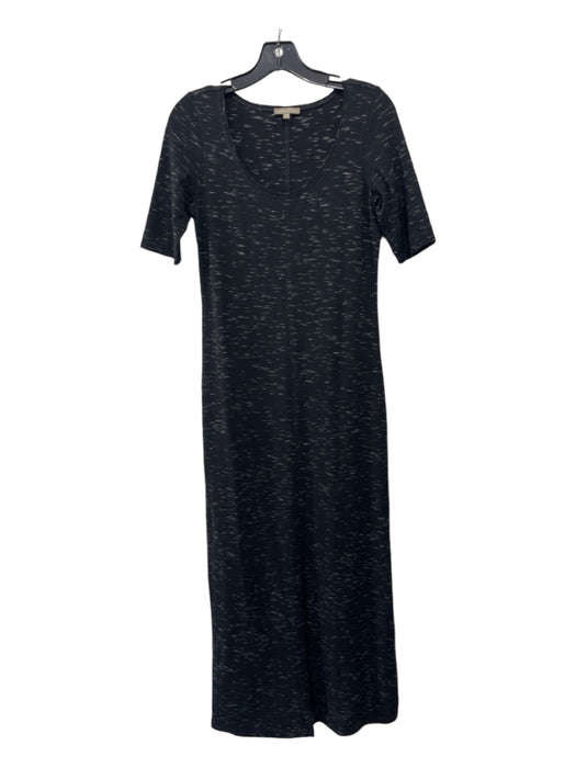 Lilla P Size XS Black Print Polyester Heathered Scoop Neck Half Sleeve Dress Black Print / XS