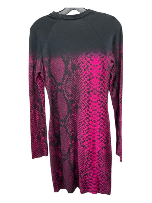 Christopher Kane Size M Black & Pink Viscose Raglan Snake Print Dress Black & Pink / M