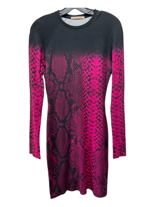 Christopher Kane Size M Black & Pink Viscose Raglan Snake Print Dress Black & Pink / M