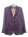 Diane Von Furstenberg Size 6 Dark Purple Viscose 2 Buttons Bound Pocket Jacket Dark Purple / 6