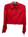 David Hayes Size 8 Red Silk Speckled smocked Cropped Jeweled Buttons Jacket Red / 8