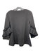 COS Size S Black Viscose Blend Round Embroidered Neck 3/4 Sleeve Boxy Top Black / S