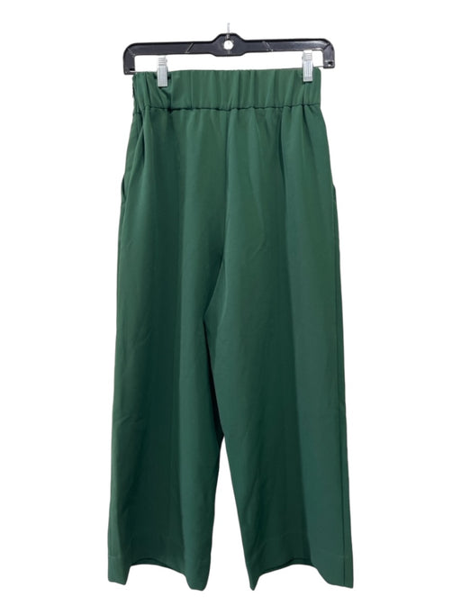 Crosby Size XS Green Polyester Side Zip High Rise Pockets Wide Leg Pants Green / XS