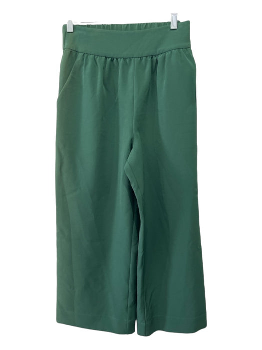 Crosby Size XS Green Polyester Side Zip High Rise Pockets Wide Leg Pants Green / XS