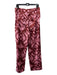 Scotch & Soda Size L Pink & Red Polyester Pleated Floral High Rise Pants Pink & Red / L