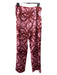 Scotch & Soda Size L Pink & Red Polyester Pleated Floral High Rise Pants Pink & Red / L