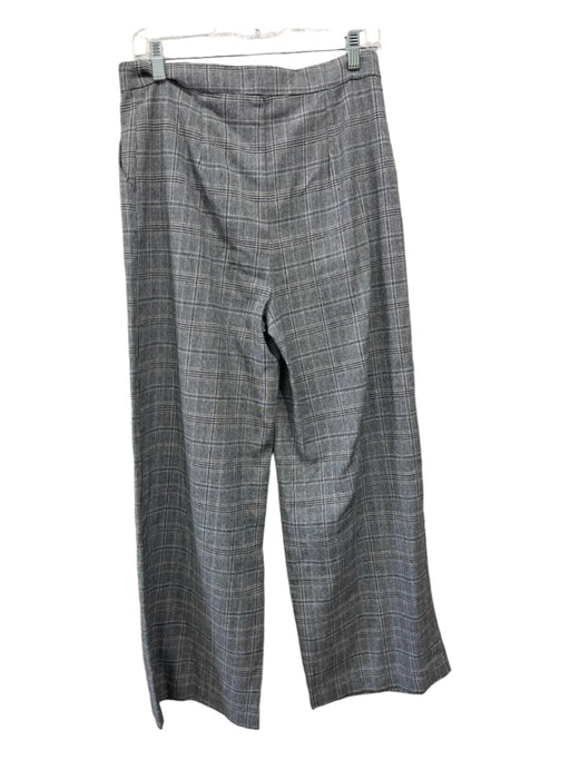 J.O.A Size M Black & White Polyester High Rise Plaid Pleated Hook & Zip Pants Black & White / M