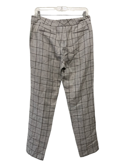 Armani Collezioni Size 4 White & Brown Plaid hook & zip Straight Trouser Pants White & Brown / 4