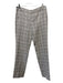 Armani Collezioni Size 4 White & Brown Plaid hook & zip Straight Trouser Pants White & Brown / 4