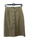 Theory Size 4 Olive Green Cotton Button Straight Knee Length Bound Pockets Skirt Olive Green / 4