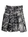 Milly Size 0 Black & White Polyester Abstract Pleated Knee Length Skirt Black & White / 0