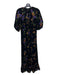 Othilia Size M Black & Multi Viscose & Polyester Floral Velvet Maxi Dress Black & Multi / M