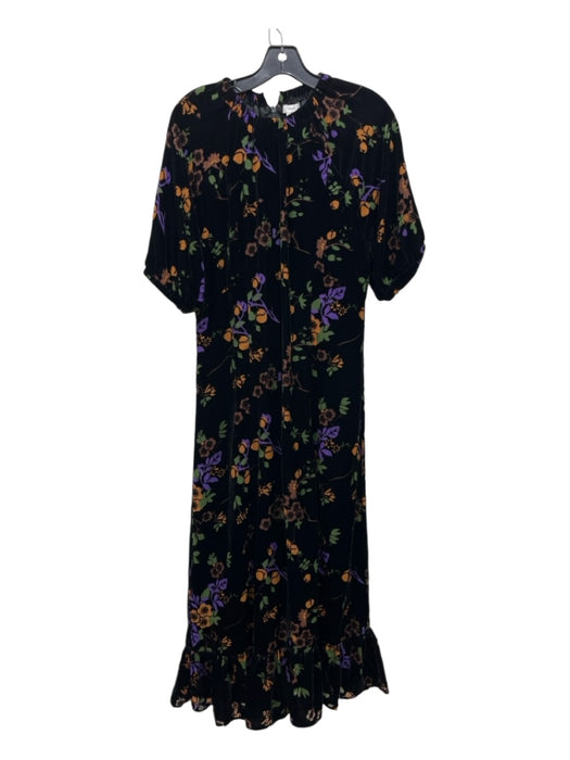 Othilia Size M Black & Multi Viscose & Polyester Floral Velvet Maxi Dress Black & Multi / M