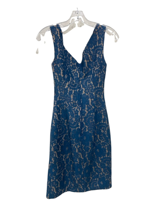 Keepsake Size S Blue Polyester Lace Sleeveless V Neck Back Zip Dress Blue / S