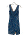 Keepsake Size S Blue Polyester Lace Sleeveless V Neck Back Zip Dress Blue / S