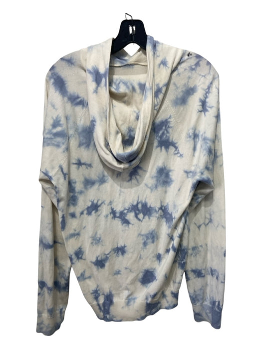 Vince Size M Blue & Cream Cotton Hood Tie Dye Sweater Blue & Cream / M