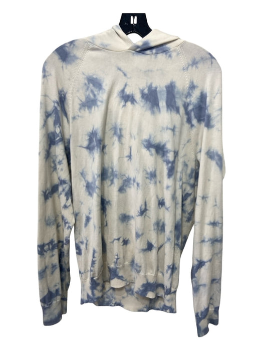 Vince Size M Blue & Cream Cotton Hood Tie Dye Sweater Blue & Cream / M