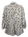 Lela Rose Size 10 Brown, Black & White Cotton Floral Button Up 3/4 Sleeve Top Brown, Black & White / 10