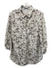 Lela Rose Size 10 Brown, Black & White Cotton Floral Button Up 3/4 Sleeve Top Brown, Black & White / 10