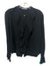 Pomandere Size 4 Black Cotton Gauze Half Button Ruffle Ruffle Sleeve Top Black / 4