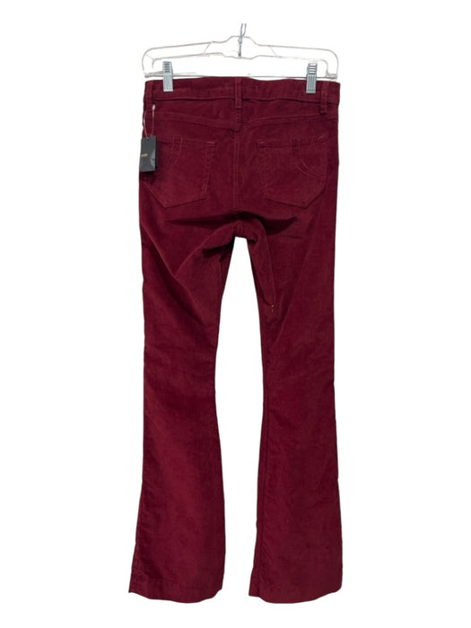 Maje Size 34 Burgundy Red Cotton Corduroy Zip & Button Bell Bottom Pants Burgundy Red / 34