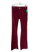 Maje Size 34 Burgundy Red Cotton Corduroy Zip & Button Bell Bottom Pants Burgundy Red / 34