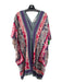 Johnny Was Size S Pink & Purple Print Silk Floral Tunic Stripe Smocked Waist Top Pink & Purple Print / S