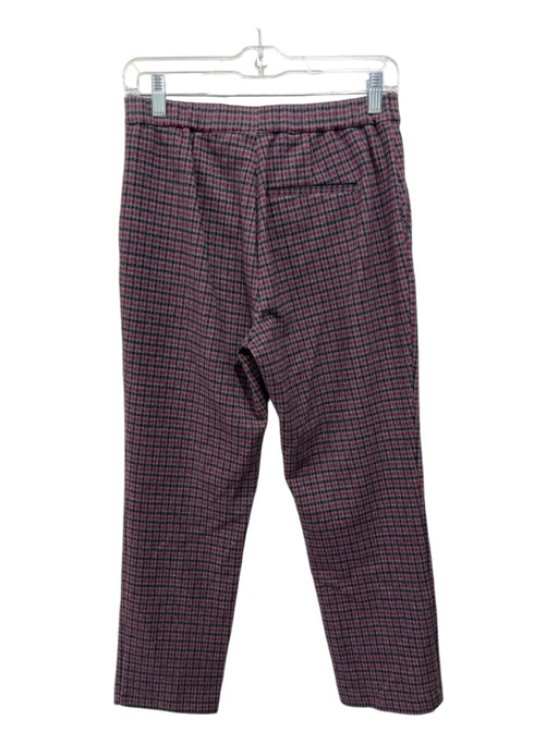 Theory Size 2 Gray, Black & Red Cotton Blend Houndstooth Elastic Waist Pants Gray, Black & Red / 2