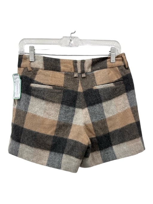 Rope Picnic Size 40 Beige & Gray Wool Blend Plaid Raw Edge Shorts Beige & Gray / 40