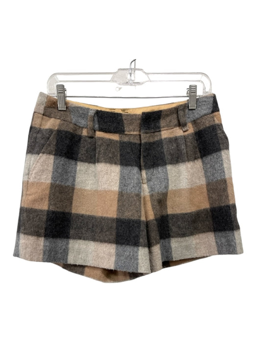 Rope Picnic Size 40 Beige & Gray Wool Blend Plaid Raw Edge Shorts Beige & Gray / 40