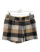 Rope Picnic Size 40 Beige & Gray Wool Blend Plaid Raw Edge Shorts Beige & Gray / 40