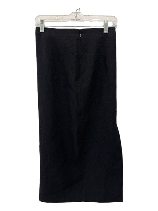 Alessandra Rich Size 40 Black Virgin Wool Blend Textured Pencil Back Slit Skirt Black / 40