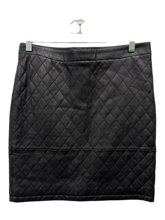 Marella Size 6 Black Polyester PU Coating Diamante Side Zip Mini Skirt Black / 6