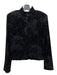 St John Sport Size XS/S Black & Silver Polyester Velvet Paisley Mock Neck Jacket Black & Silver / XS/S