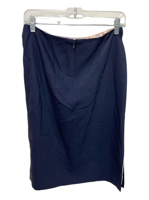 Bazar Christian Lacroix Size 38 Navy Blue Polyester Pencil Back Zip Lined Skirt Navy Blue / 38