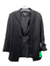 AYR Size 4 Black Viscose Long Sleeve Blazer Open Front Shoulder Pad Jacket Black / 4