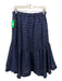 Maeve Size M Navy Blue Viscose Blend Tiered Elastic Waist Textured Skirt Navy Blue / M