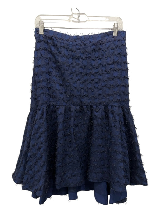 Maeve Size M Navy Blue Viscose Blend Tiered Elastic Waist Textured Skirt Navy Blue / M