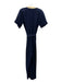 Trina Turk Size S/6 Navy Blue Polyester Keyhole Short Sleeve Sash Jumpsuit Navy Blue / S/6