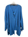 Eskandar Size M/L Blue Cotton Blend Knit Oversized 1 Button Pockets Sweater Blue / M/L