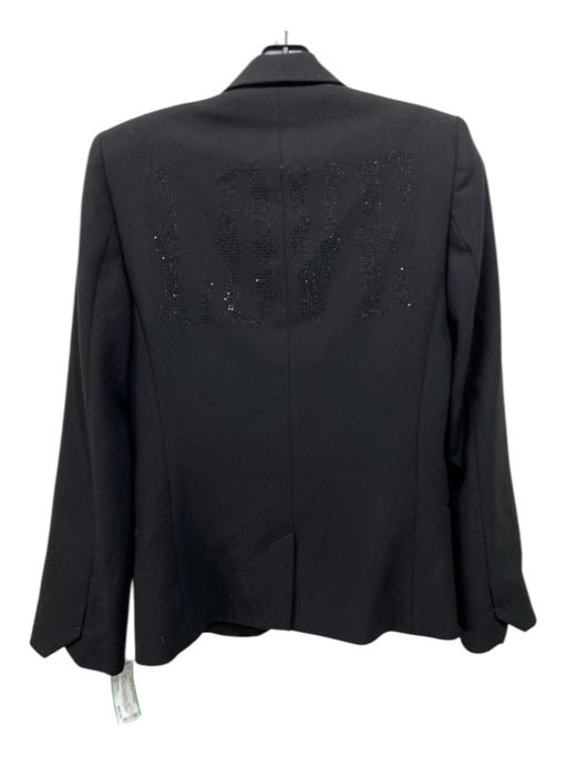 Zadig & Voltaire Size 34 Black Poly Blend 1 Button Shoulder Pads Blazer Jacket Black / 34